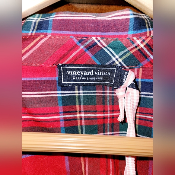 NTW-❤️-Vineyard Vines-Tartan Red Shirt Dress - Picture 6 of 8